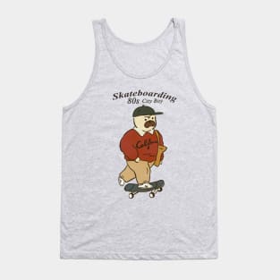 california skate boarding and pug dog Tank Top